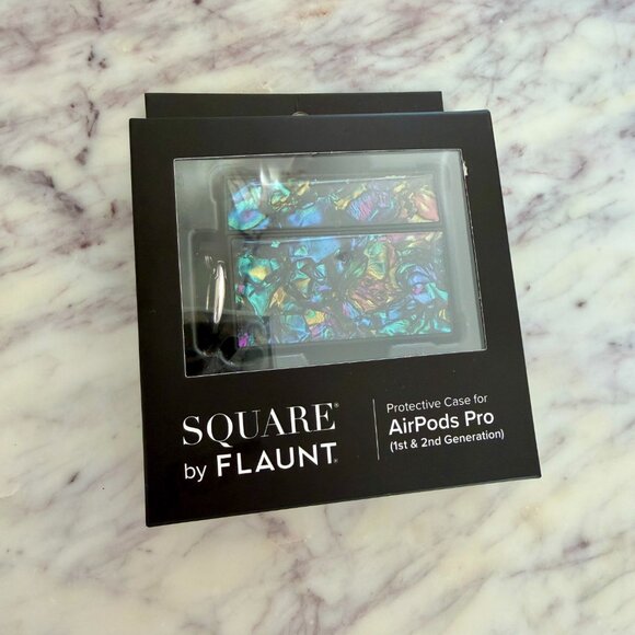 🌈 FLAUNT Square AirPods Pro Case - 1st and 2nd Generation Abalone Shell - Picture 3 of 11